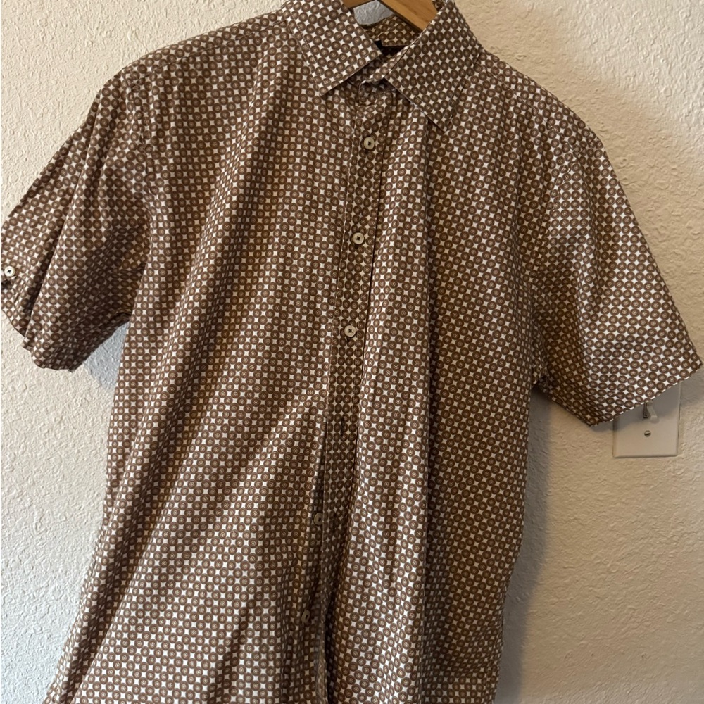 Ben Sherman Brown Geometric Short Sleeve Shirt